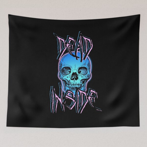 Item preview, Dead Inside with Skull neon goth blue pink  designed and sold by FeralFix.