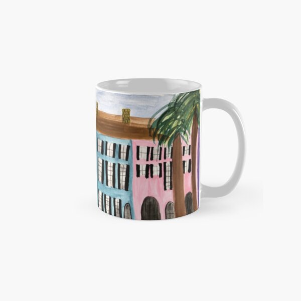 Item preview, Charleston Rainbow Row watercolor designed and sold by BissyCollective.