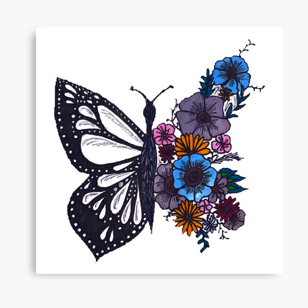 Aesthetic Butterfly,Beautiful Botanical Flowers, Half butterfly Half  Flower Art Board Print for Sale by Eva Anastas