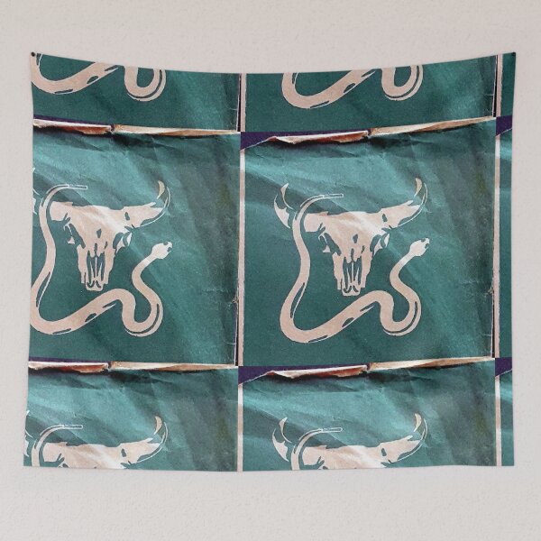 Item preview,   Company sleeve, darker, Detail, 78, Country, Bluegrass, cattle, skull, snake, Western, Outlaw designed and sold by Vintaged.