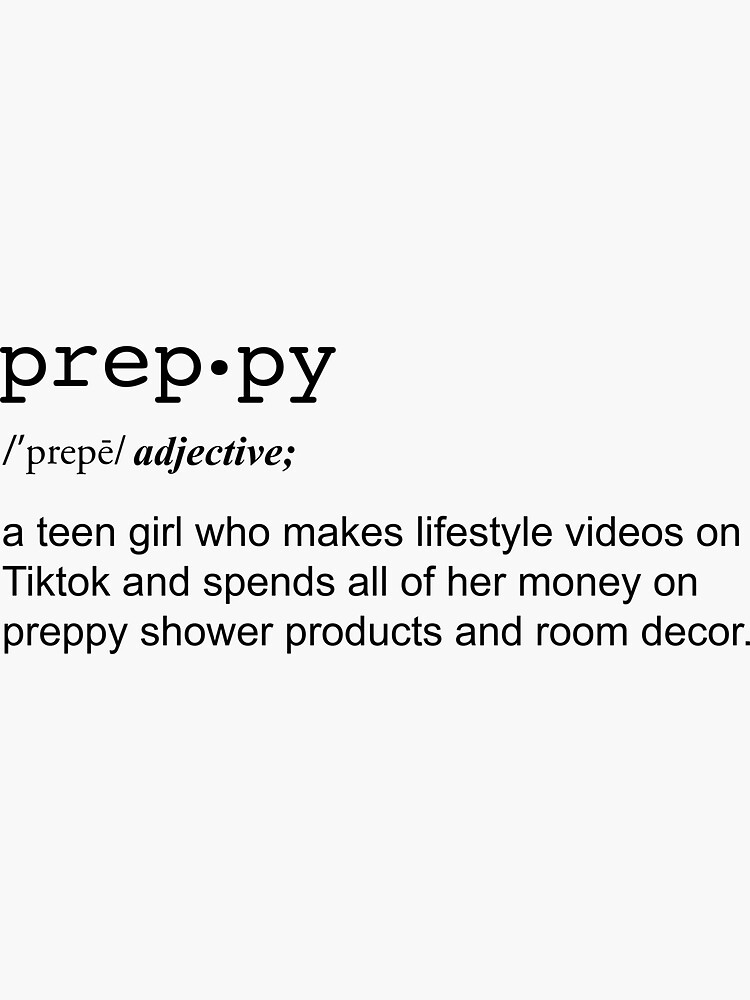 "Preppy Definition" Sticker by designsbyave Redbubble