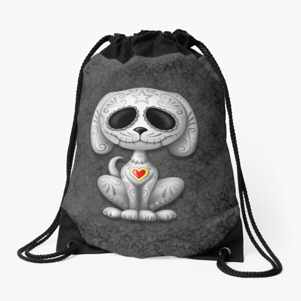 Saco silla paseo invierno - calaveras folk skull negro