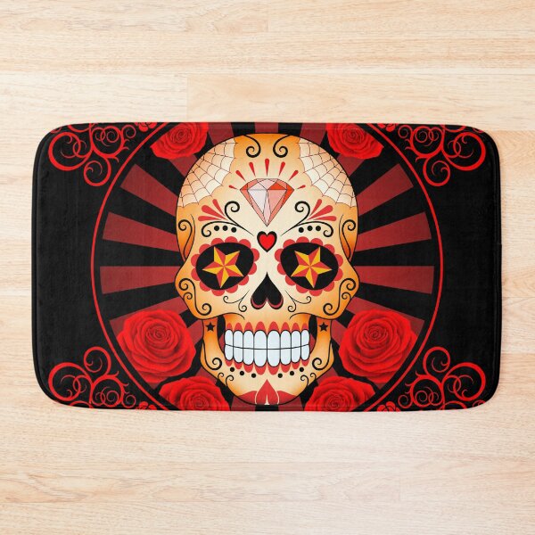 Item preview, Red Sugar Skull with Roses designed and sold by JeffBartels.