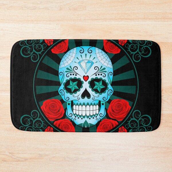 Item preview, Blue Sugar Skull with Roses  designed and sold by JeffBartels.