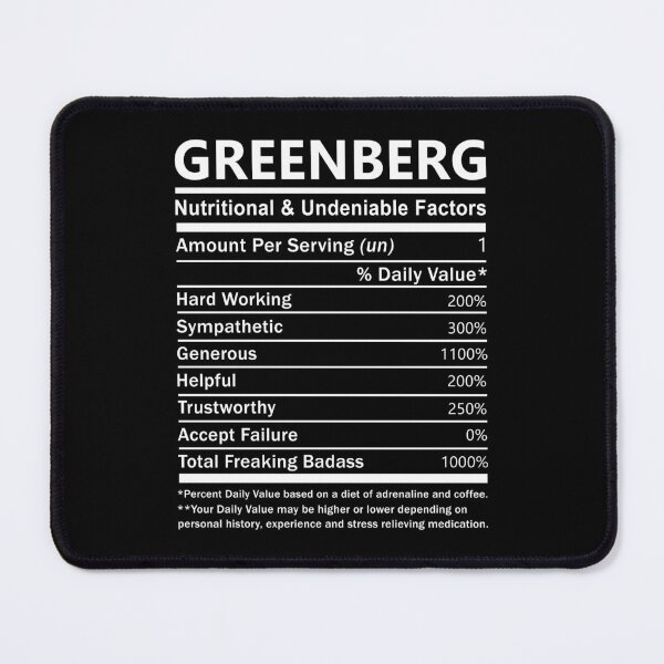 Item preview, Greenberg Name T Shirt - Greenberg Nutritional And Undeniable Factors Gift Item Tee designed and sold by masondilla.