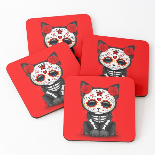 Item preview, Cute Red Day of the Dead Kitten Cat designed and sold by JeffBartels.
