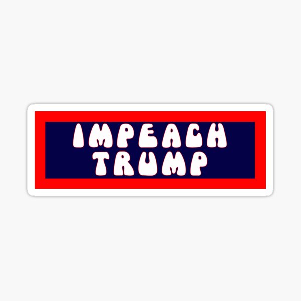 Vista previa del artículo con la obra «IMPEACH TRUMP Pegatina para el parachoques HIPPIE FONT», diseñado y vendido por LoveAndDefiance.