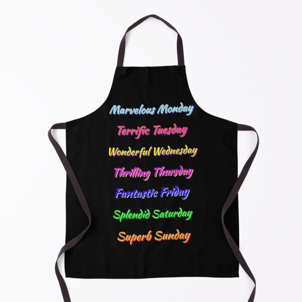 Item preview, Colorful Days of the Week. Multicolor Fun, Positive, Uplifting Messages. Black Background. designed and sold by ArtByLM.