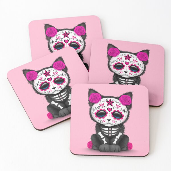 Item preview, Cute Pink Day of the Dead Kitten Cat designed and sold by JeffBartels.