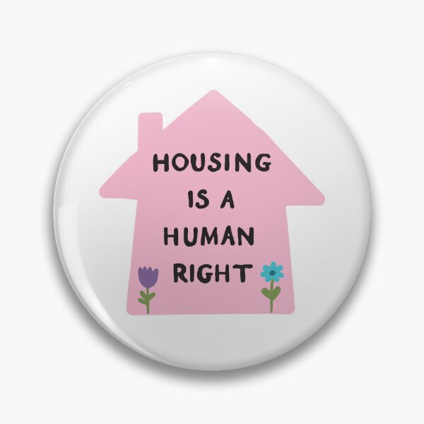 Item preview, La vivienda es un fondo rosa de derechos humanos con flores. designed and sold by HeyGoAway.