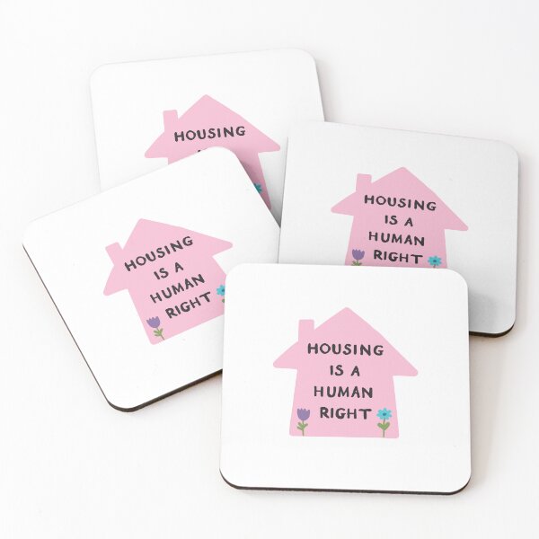 Item preview, Housing is a Human Right Pink Background with Flowers designed and sold by HeyGoAway.