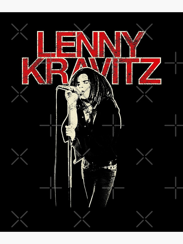 Lenny Kravitz – Red Logo Mic Pose | Poster