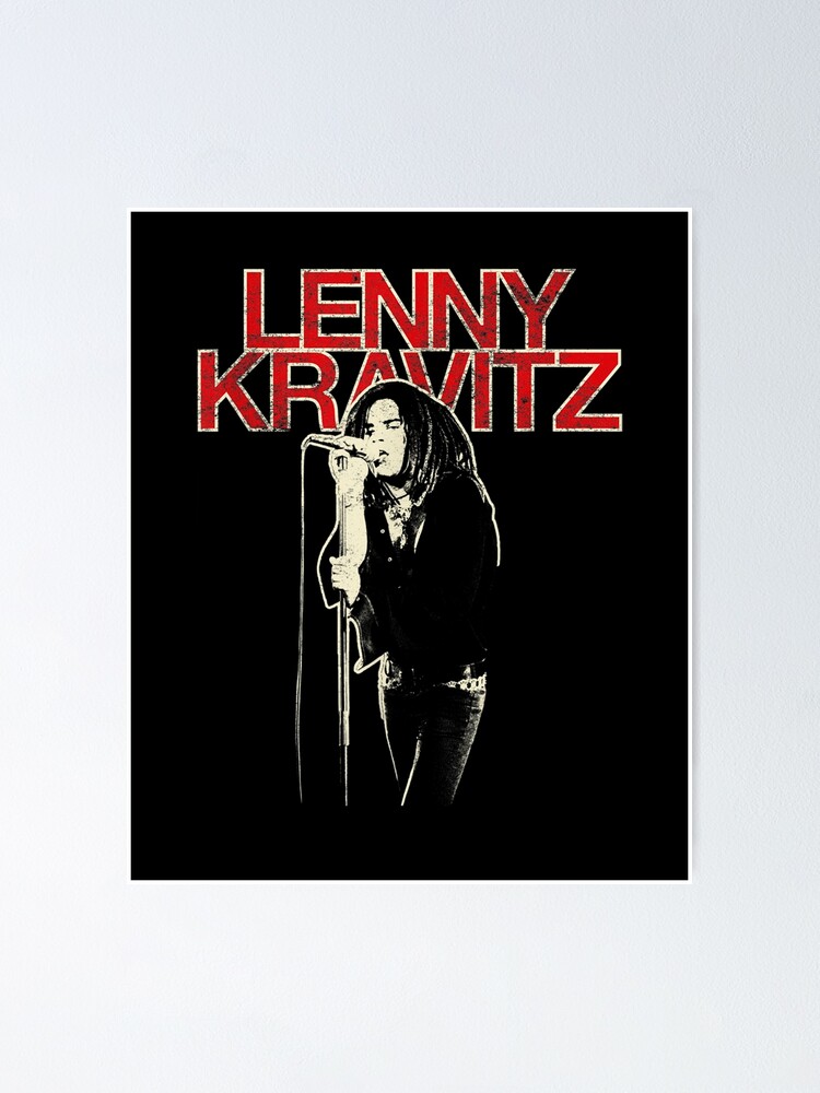 Lenny Kravitz – Red Logo Mic Pose | Poster