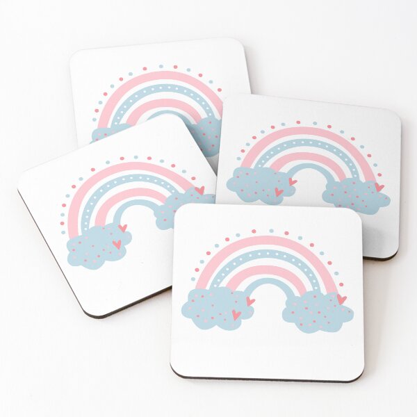 Item preview, rainbow pink and blue designed and sold by happyandbubbly.