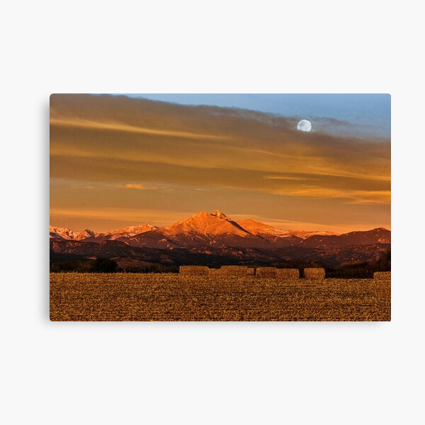 Moonset Over The Colorado Harvest Canvas Print