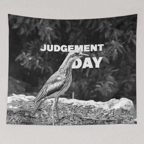 Item preview, Judgement Day Bush Stone-curlew Black and White designed and sold by Digitaldingo.