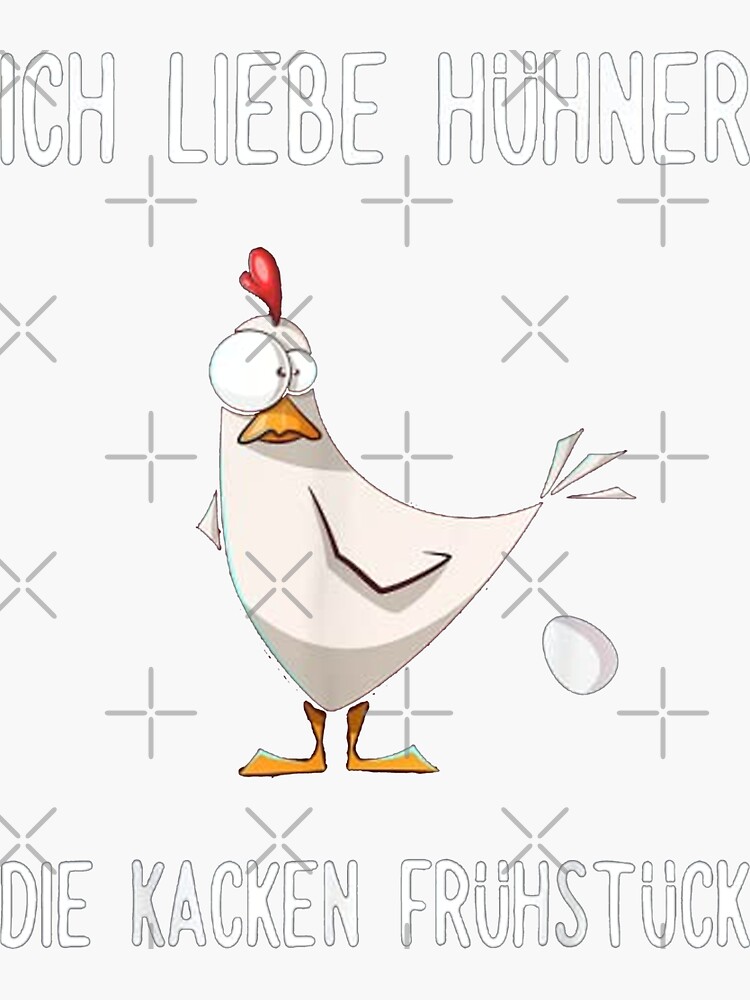 "Ich liebe Hühner die kacken Frühstück lustiger Spruch" Sticker by