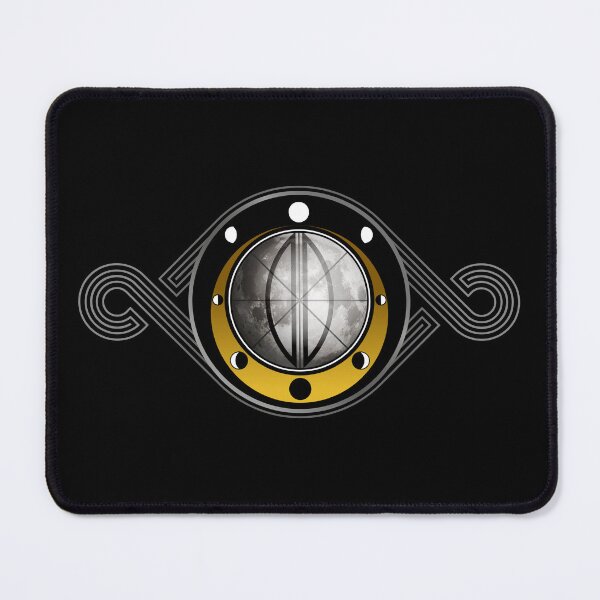 Item preview, Moon Cycle inside silver geometric eye shape - golden crescent moon designed and sold by MoAzim.