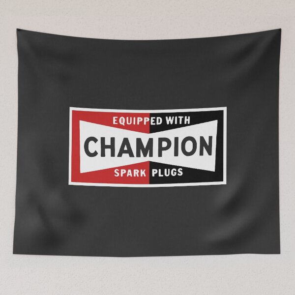 Item preview, Champion Spark Plugs BLACK vintage sign Racer Hot designed and sold by JodanHenderson.