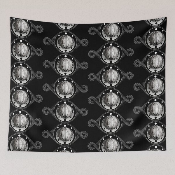 Item preview, Moon Cycle inside geometric eye shape - all grays & silver designed and sold by MoAzim.