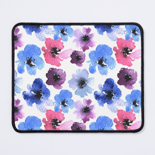 Item preview, Blue purple pink watercolor flowers designed and sold by junkydotcom.
