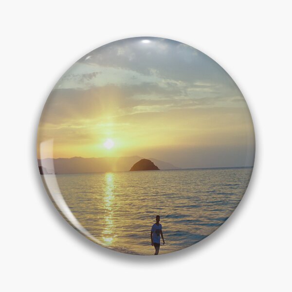 Item preview, Yellow  and Purple Sunset & calm waves  designed and sold by anisbbmbrush.
