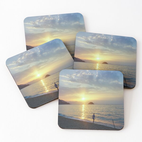 Item preview, Yellow  and Purple Sunset & calm waves  designed and sold by anisbbmbrush.