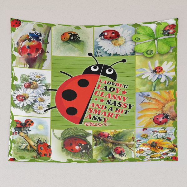 Item preview, Ladybug Lady Classy Sassy And A Bit Smart Assy Blanket designed and sold by JoycePruit.