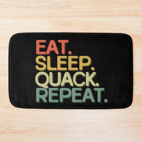 Item preview, Eat Sleep Quack Repeat - Funny Retro Vintage Colors Typography Satire designed and sold by FunnyHomeQuotes.