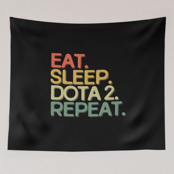 Item preview, Eat Sleep Dota 2 Repeat - Funny Retro Vintage Colors Typography Satire designed and sold by FunnyHomeQuotes.
