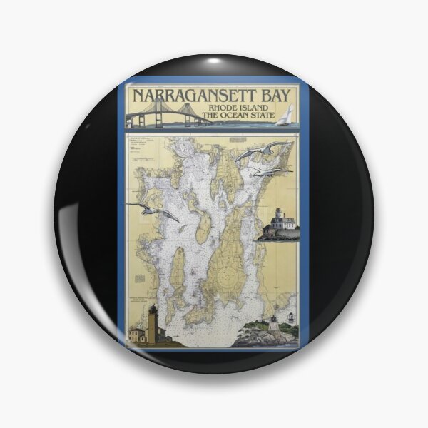 Artikelvorschau, Vintage Narragansett Bay - Rhode Island Lithographie Wandkunst entworfen und verkauft von mcmenemy.