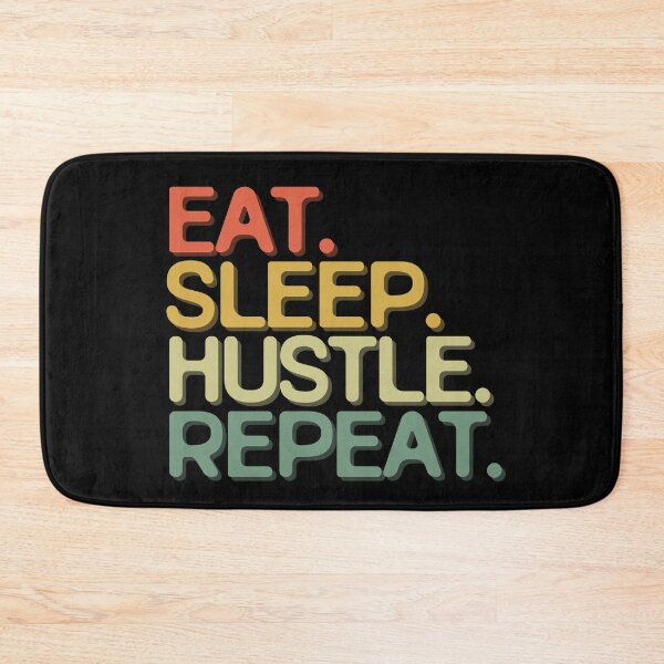 Item preview, Eat Sleep Hustle Repeat - Funny Retro Vintage Colors Typography Satire designed and sold by FunnyHomeQuotes.
