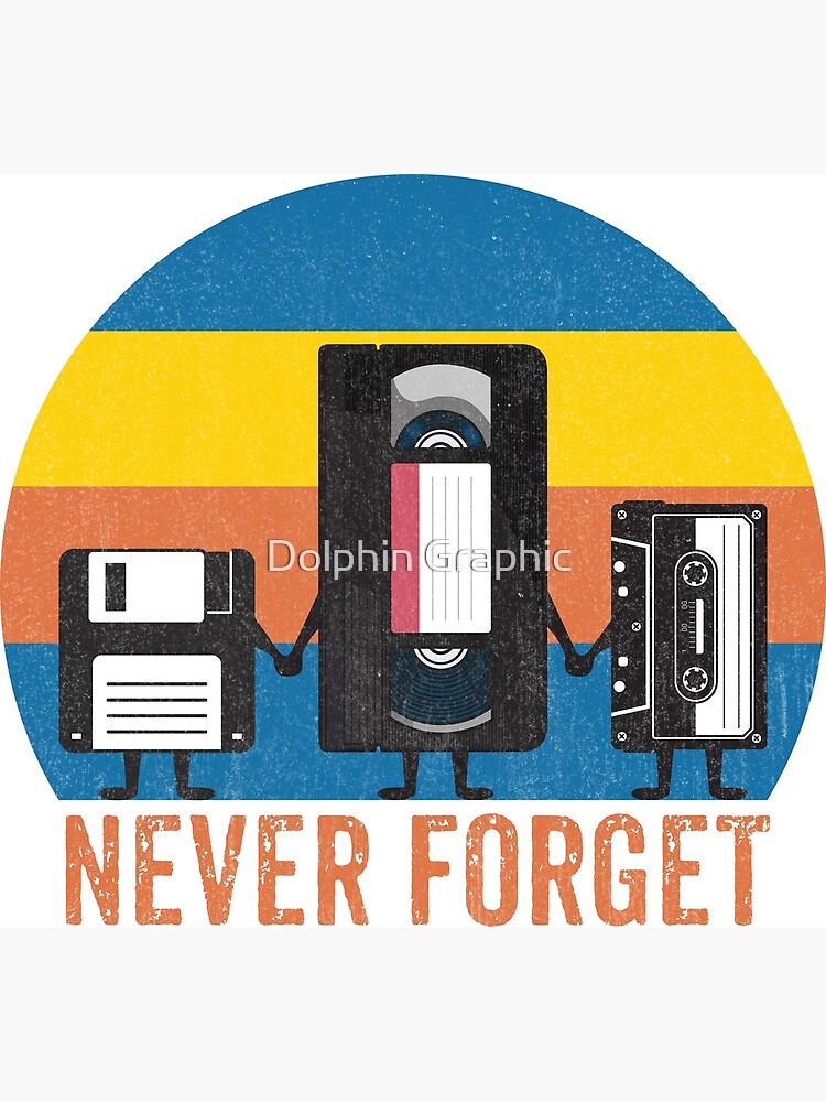 "Never VHS floppy disk cassette retro tape" Photographic Print