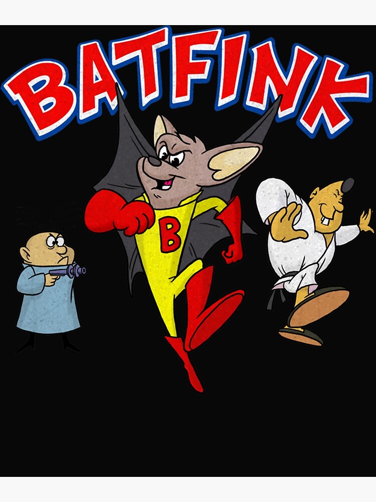 "Batfink the Bat Superhero 60s Cartoon Character, his aide Karate, and
