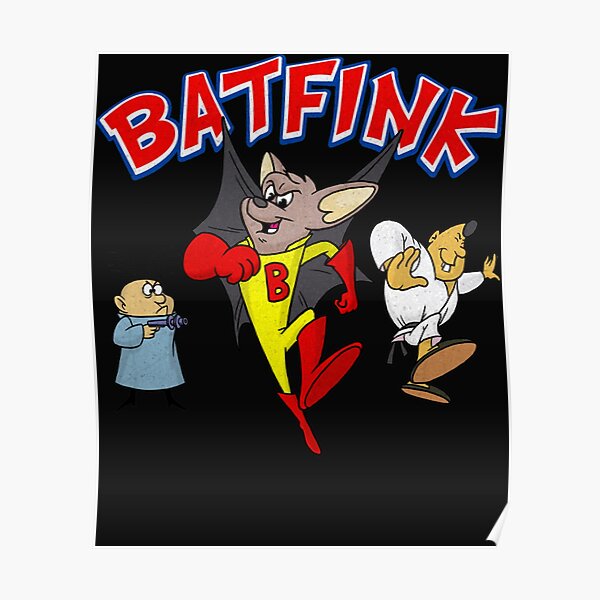 "Batfink the Bat Superhero 60s Cartoon Character, his aide Karate, and