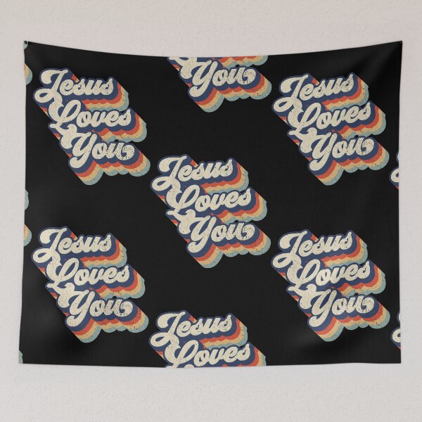 Item preview, Jesus Loves You Retro Vintage Style designed and sold by Helge Scheffler.