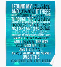 Ed Sheeran - Castle on the Hill Lyric Poster/Print/Journal Poster