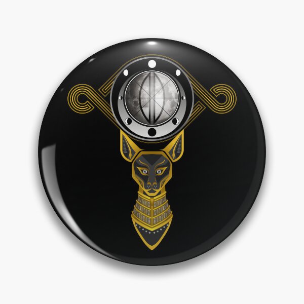Item preview, Egyptian Cat head with moon cycle imagery inside eye shape (Bastet The Cat Goddess) - gold & black cat + golden eye shape designed and sold by MoAzim.