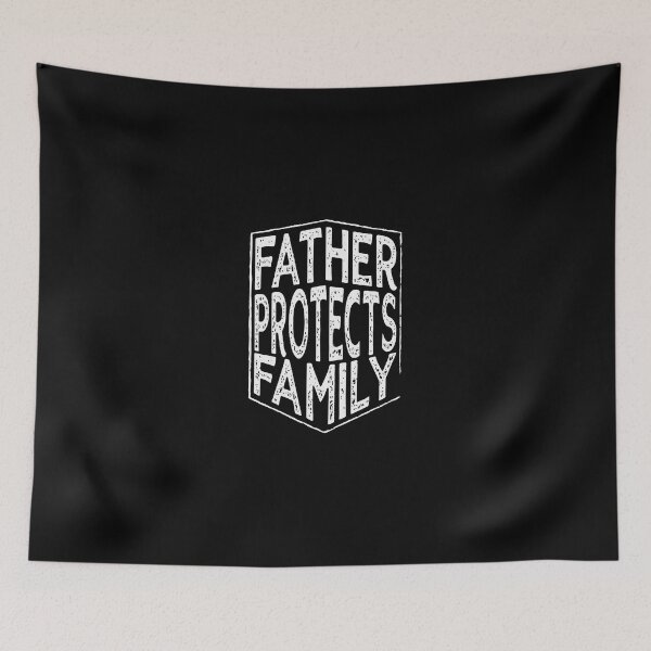 Aperçu de l'œuvre Papa, je t'aime - Père protège la famille T-shirt créée et vendue par evgenijs.