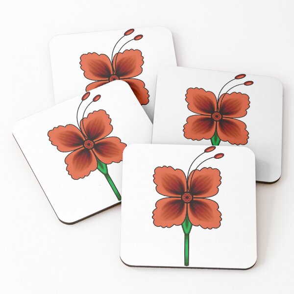 Item preview, Red hibiscus traditional floral artwork  designed and sold by Shailendra  Singh.