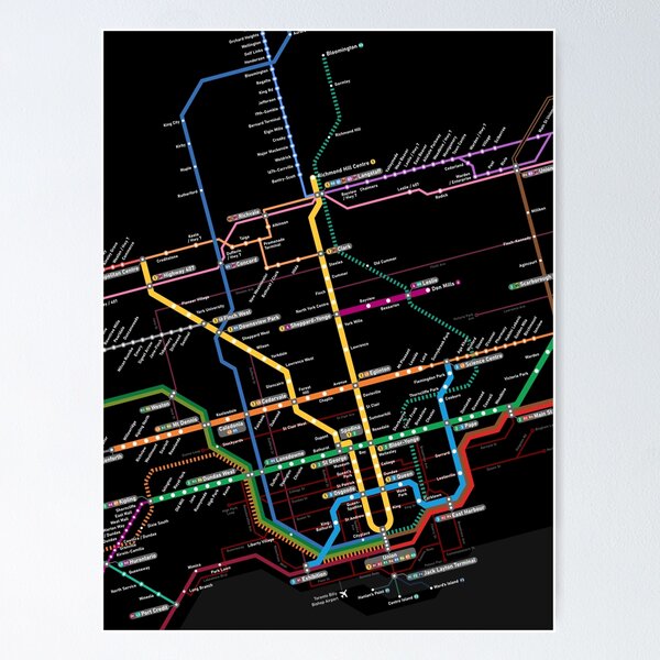 Item preview, Toronto Rapid Transit 2030 Map (Rotated) designed and sold by AugustStation.