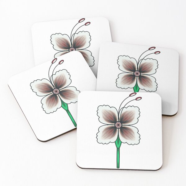 Item preview, White hibiscus traditional floral artwork  designed and sold by Shailendra  Singh.