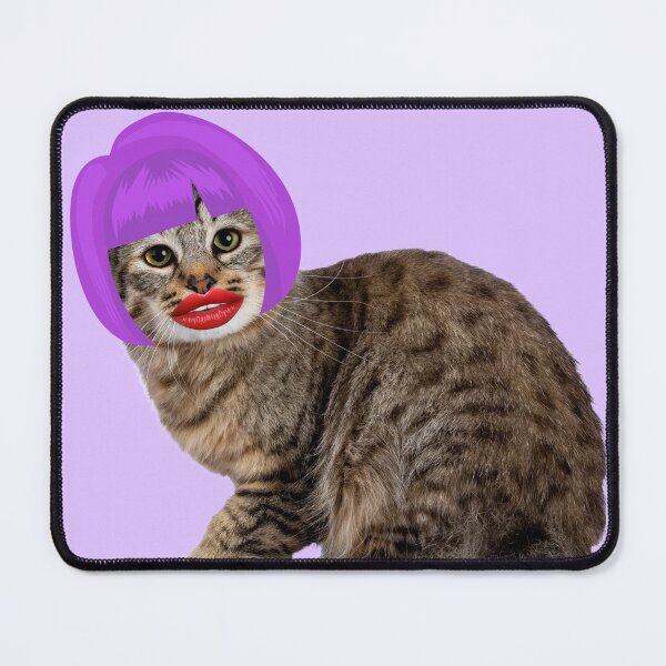 Item preview, Amazing cat with a wig and female lips  designed and sold by ramazis.
