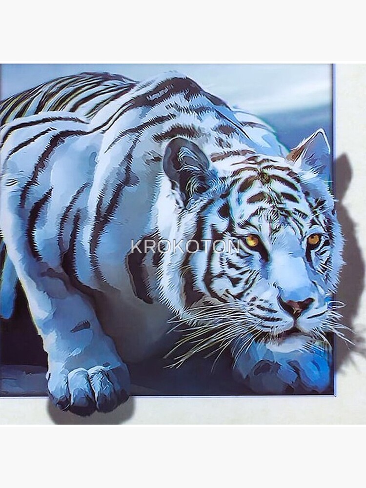 Tiger 3D Art Board Print for Sale by KROKOTON