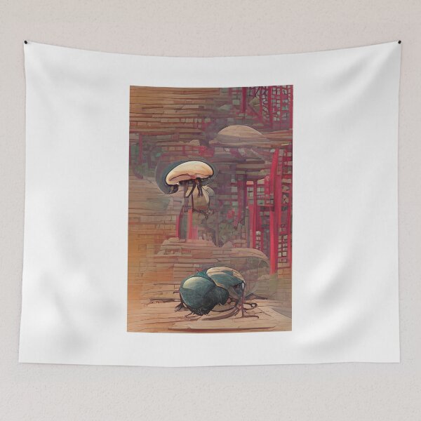 Item preview, Dung Beetle in front of Mushroom designed and sold by AWKDIV.