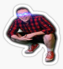 Anthony fantano squatting with lense flares Sticker