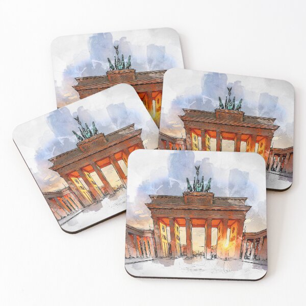 Item preview, Brandenburg Gate Berlin Germany - Watercolor Architecture Art Print designed and sold by NadalArtStudio.