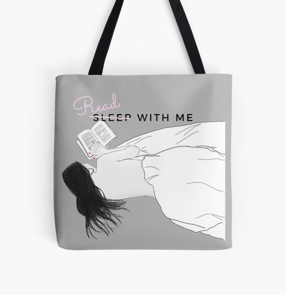 Read with me - Beauty in Bed - Schriftzug Allover-Print Tote Bag