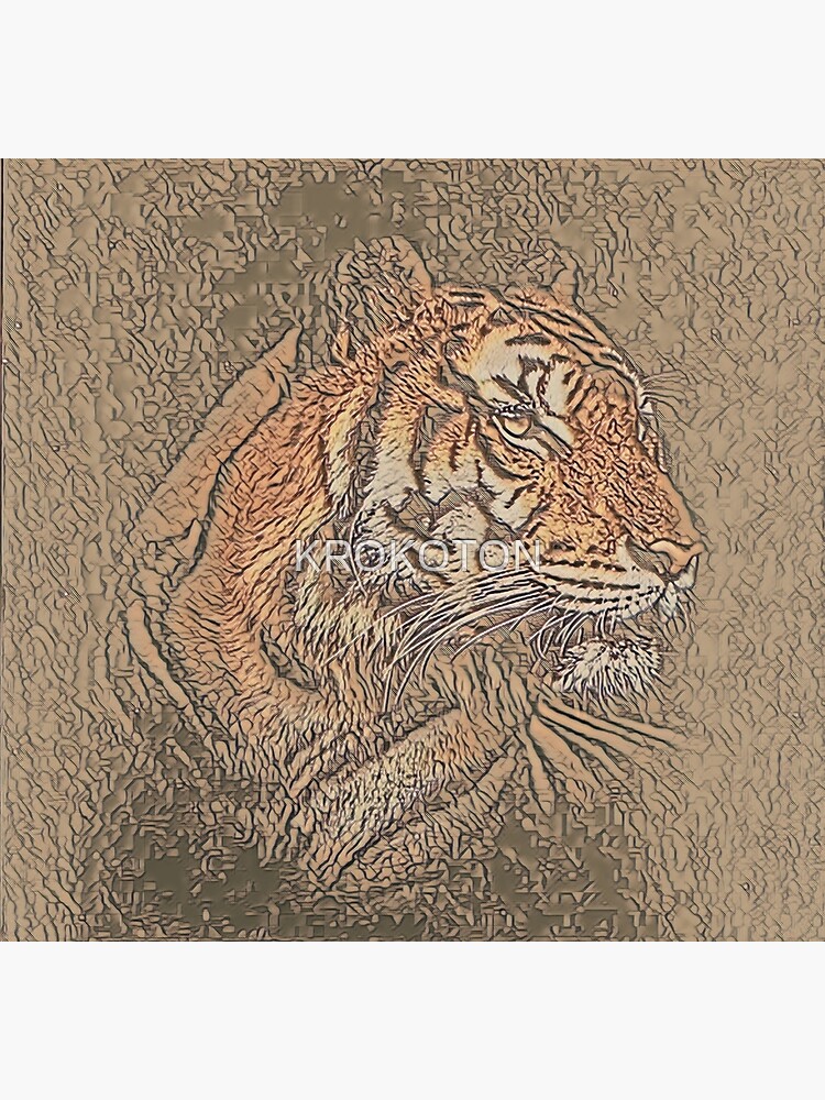 Tiger 3D Art Board Print for Sale by KROKOTON