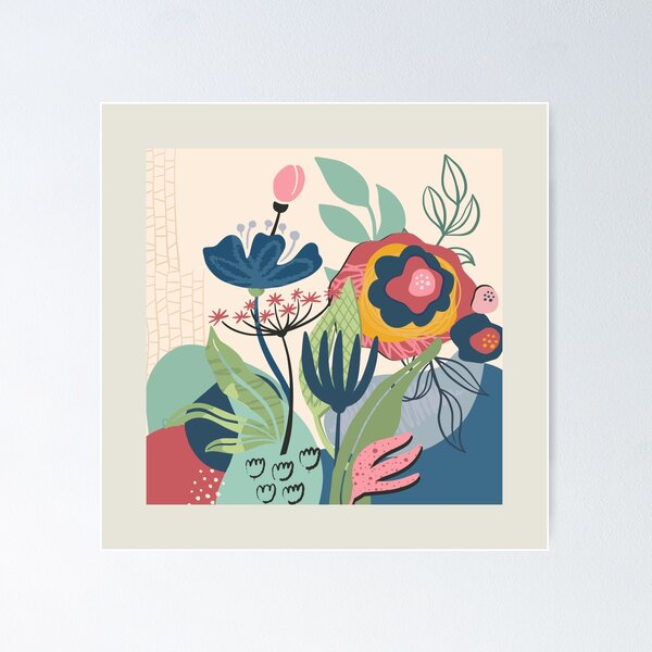Item preview, Abstract Colourful Flowers 15 designed and sold by simplydesignart.